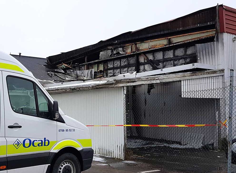 Brand i reklamskylt