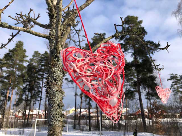 Gullbäckens förskola önskade alla en trevlig alla hjärtans dag