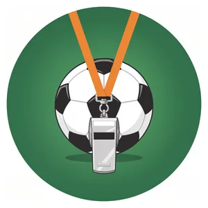 Sporten: fotboll med domarvisselpipa